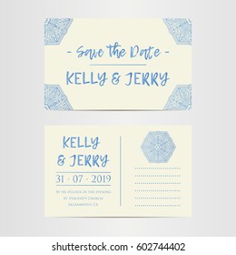 Vintage template design layout for Wedding invitation. Wedding invitation, thank you card, save the date cards, baby shower.
