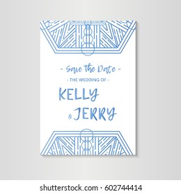 Vintage template design layout for Wedding invitation. Wedding invitation, thank you card, save the date cards, baby shower.
