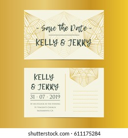 Vintage template design layout for Wedding invitation. Wedding invitation, thank you card, save the date cards, baby shower.