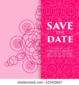 Vintage template design layout for Wedding invitation. Wedding invitation, thank you card, save the date cards, baby shower.