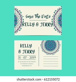 Vintage template design layout for Wedding invitation. Wedding invitation, thank you card, save the date cards, baby shower.