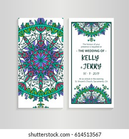 Vintage template design layout for Wedding invitation. Wedding invitation, thank you card, save the date cards, baby shower.