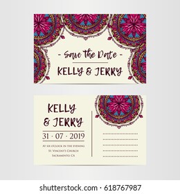 Vintage template design layout for Wedding invitation. Wedding invitation, thank you card, save the date cards, baby shower.