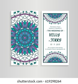 Vintage template design layout for Wedding invitation. Wedding invitation, thank you card, save the date cards, baby shower.