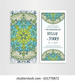 Vintage template design layout for Wedding invitation. Wedding invitation, thank you card, save the date cards