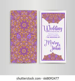 Vintage template design layout for Wedding invitation. Wedding invitation, thank you card, save the date cards, baby shower.