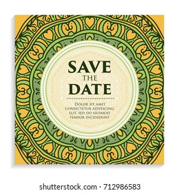 Vintage template design layout for Wedding invitation. Wedding invitation, save the date cards, baby shower.