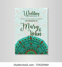 Vintage template design layout for Wedding invitation. Wedding invitation save the date cards