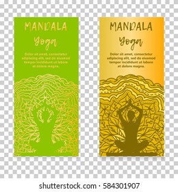 Vintage template design vector illustration of international yoga day. Oriental pattern, vector illustration. Islam, Arabic Indian turkish motifs