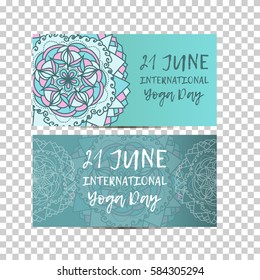 Vintage template design vector illustration of international yoga day. Oriental pattern, vector illustration. Islam, Arabic Indian turkish motifs