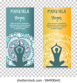 Vintage template design vector illustration of international yoga day. Oriental pattern, vector illustration. Islam, Arabic Indian turkish motifs