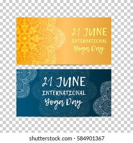 Vintage template design vector illustration of international yoga day. Oriental pattern, vector illustration. Islam, Arabic Indian turkish motifs