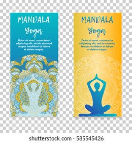 Vintage template design vector illustration of international yoga day. Oriental pattern, vector illustration. Islam, Arabic Indian turkish motifs