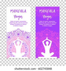 Vintage template design vector illustration of international yoga day. Oriental pattern, vector illustration. Islam, Arabic Indian turkish motifs