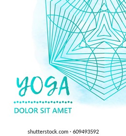 Vintage template design vector illustration of international yoga day. Oriental pattern, vector illustration. Islam, Arabic Indian turkish motifs