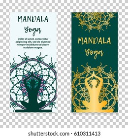 Vintage template design vector illustration of international yoga day. Oriental pattern, vector illustration. Islam, Arabic Indian turkish motifs