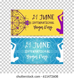Vintage template design vector illustration of international yoga day. Oriental pattern, vector illustration. Islam, Arabic Indian turkish motifs