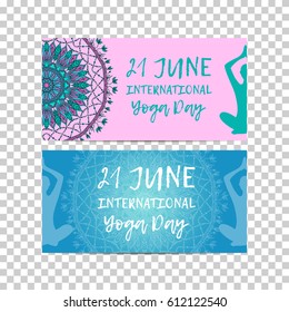Vintage template design vector illustration of international yoga day. Oriental pattern, vector illustration. Islam, Arabic Indian turkish motifs