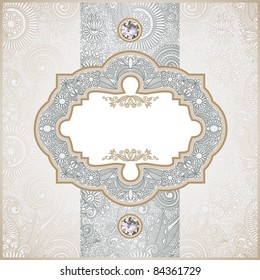vintage template with diamond stone