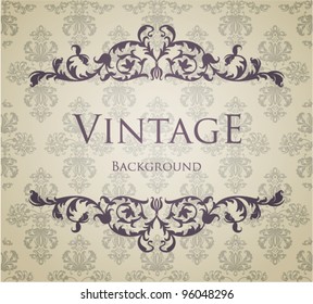 Vintage Template Floral Frame Stock Vector (Royalty Free) 96048296 ...