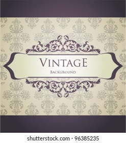 vintage template with floral frame