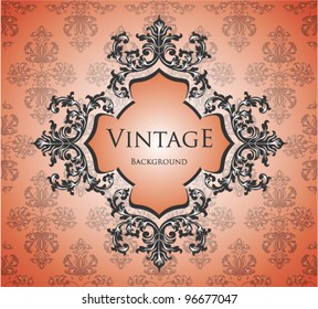 vintage template with floral frame