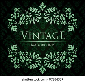 vintage template with floral frame