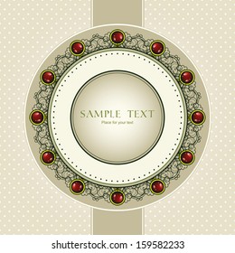 Vintage template frame with gems