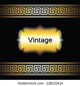 Vintage template. Gold meander. Vector illustration EPS10