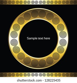 Vintage template. Gold spiral. Vector illustration EPS10