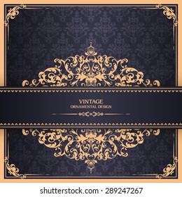 Vintage template with pattern and ornate borders. Ornamental lace pattern for invitation, greeting card, certificate.