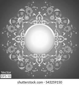 Vintage template with pattern and ornate borders. Ornamental lace pattern for invitation, greeting card, certificate.
