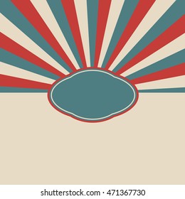 Vintage template with retro sun  background.