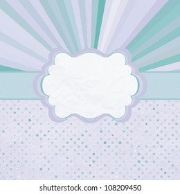 Vintage template with retro sun burst and olka dot background. And also includes EPS 8 vector