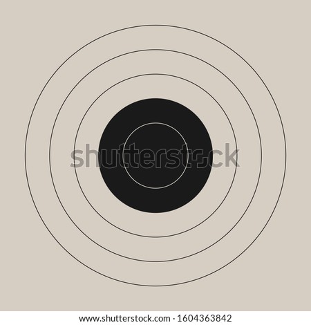 Vintage template of the round shooting target for a gun range