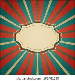 Vintage template with sunbeams