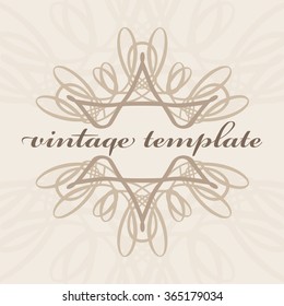 Vintage template with text graphic element. Template logo design line, the artist for your future masterpieces!