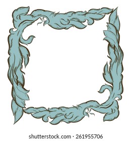 Vintage  template with two Phoenix- mythical birds in frame form and space for your text