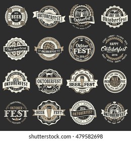 vintage templates vector label beer oktoberfest retro styled vector logotype set of brew design component pattern for bar or nightclub vintage templates vector label beer classic vacation union bar ba