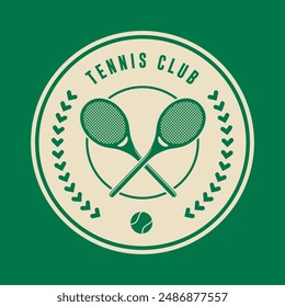 Vintage tennis logo, badge, emblem and much more. Tennis club vintage tee print, athletic apparel design shirt graphic print.