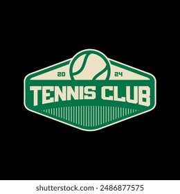 Vintage tennis logo, badge, emblem and much more. Tennis club vintage tee print, athletic apparel design shirt graphic print.