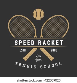 Vintage tennis logo, badge, emblem and much more. Graphic art. Vector Illustration.
