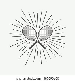 Vintage tennis racket. Can be used for logo, badge, emblem and much more. Vector Illustration