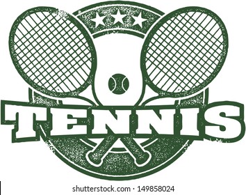 Vintage Tennis Sport Stamp