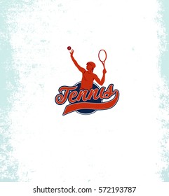 Vintage tennis vector labels, badges and emblems. Sport sign icon, club game illustration