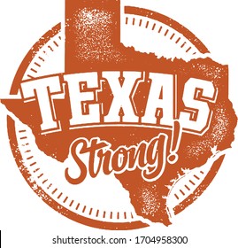 Vintage Texas Strong Rubber Stamp Vector