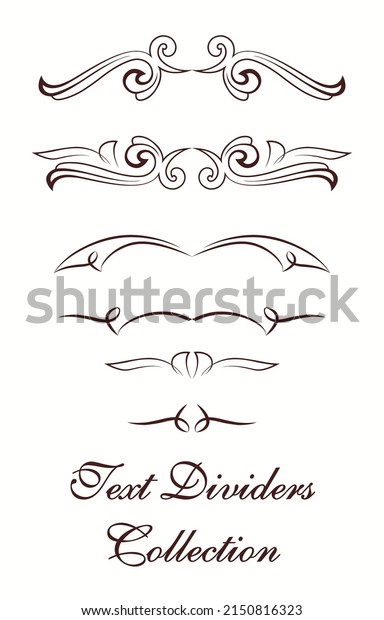 Vintage text dividers collection. Vector set\
of decorative elements for your design. Floral ornamental divider.\
Vintage decorative elements for wedding invitation and greeting\
cards. Vector\
illustrati