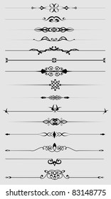 Vintage Text Dividers Set. Vector Illustration