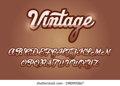 Efecto de texto vintage con color marrón