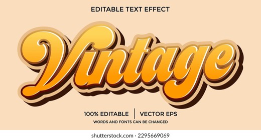 vintage text effect, editable 70s and 80s text style